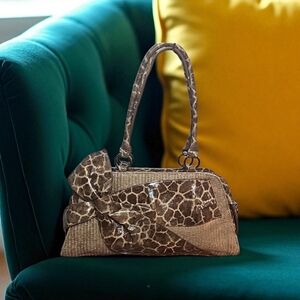 La Diva Bow Shoulder Bag Faux Leather